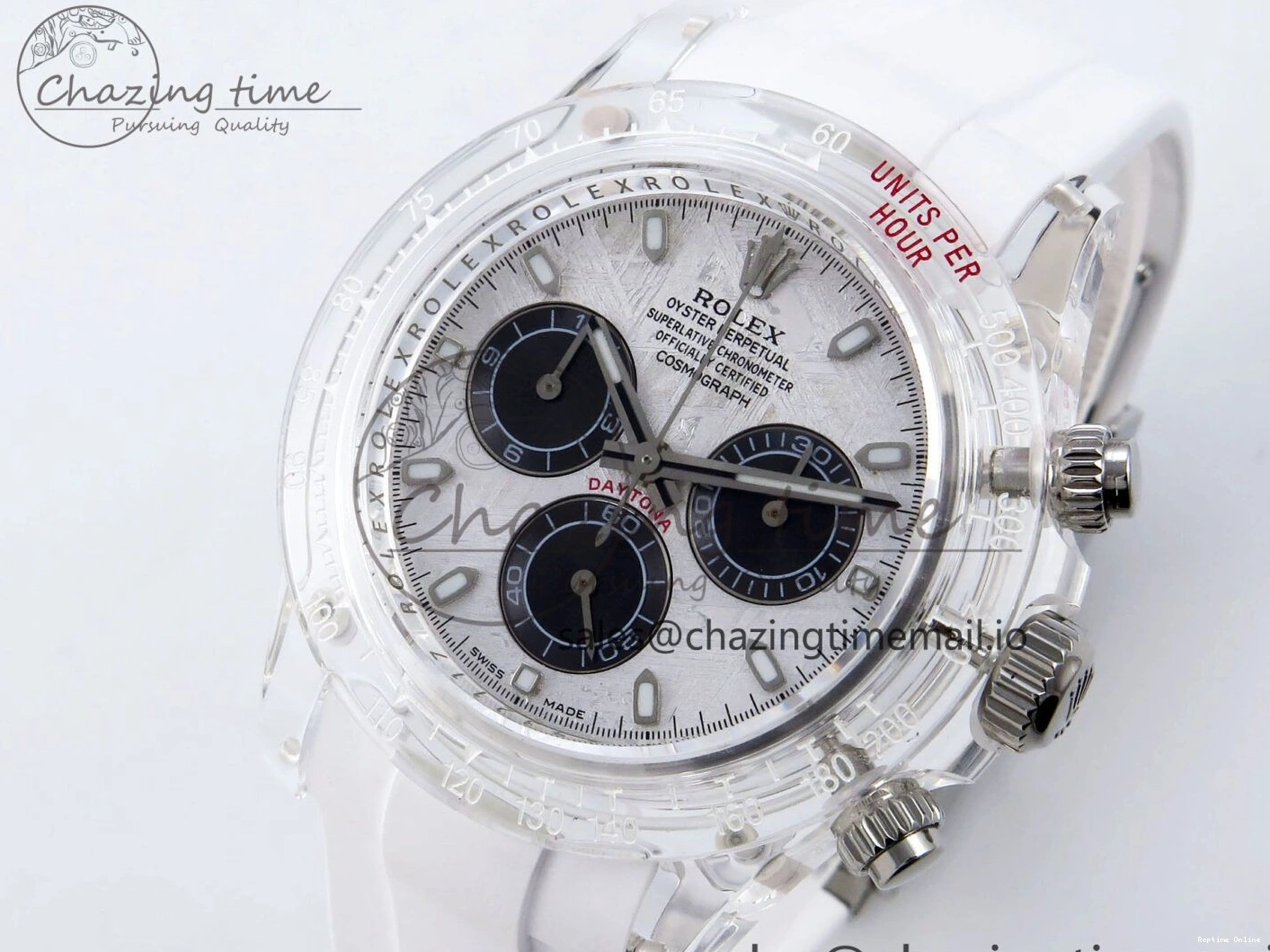 0407 Daytona AET Remould N6F 1:1 Best Edition Meteorite Dial on White Rubber Strap SA TopPick 920